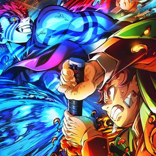 Tanjiro vs Akaza wallpaper