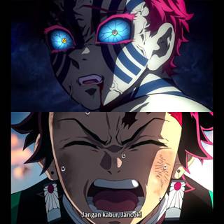 Tanjiro vs Akaza wallpaper