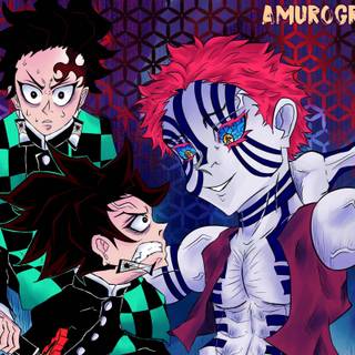 Tanjiro vs Akaza wallpaper