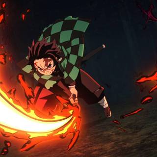 Tanjiro vs Akaza wallpaper