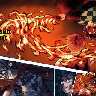 Tanjiro vs Akaza wallpaper