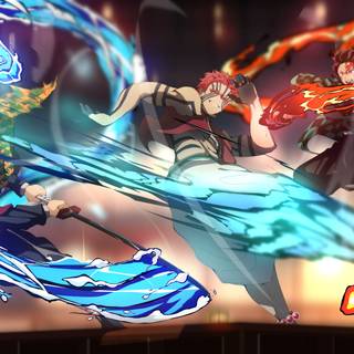 Tanjiro vs Akaza wallpaper
