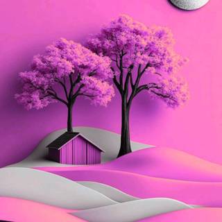 Pink illustration wallpaper