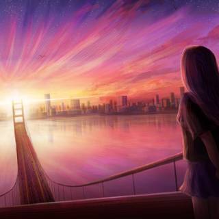 Pink illustration wallpaper