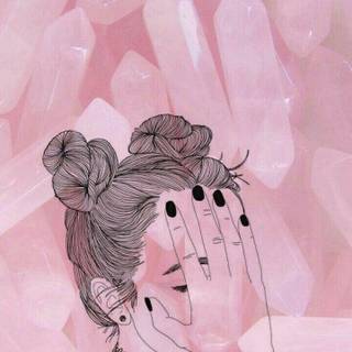 Pink illustration wallpaper