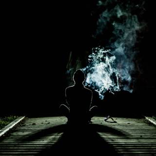 Alone smoking wallpaper