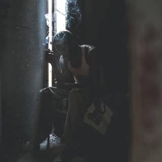 Alone smoking wallpaper