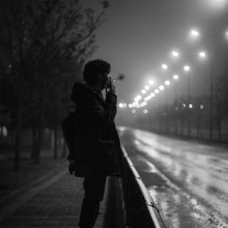 Alone smoking wallpaper