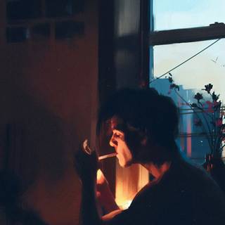 Alone smoking wallpaper