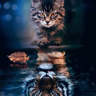 Cat and tiger wallpaper