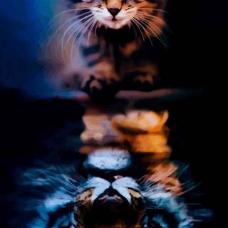 Cat and tiger wallpaper