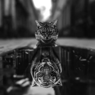 Cat and tiger wallpaper