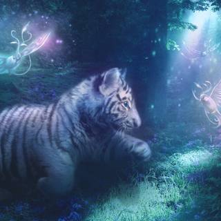 Cat and tiger wallpaper