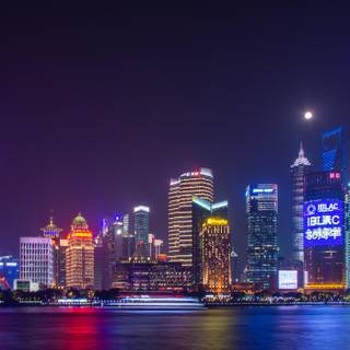 Shanghai cityscape​ purple clouds wallpaper