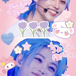 Stray Kids Felix blue hair wallpaper