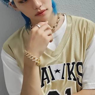 Stray Kids Felix blue hair wallpaper