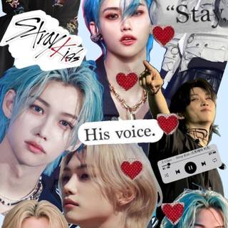 Stray Kids Felix blue hair wallpaper
