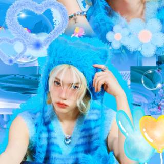 Stray Kids Felix blue hair wallpaper