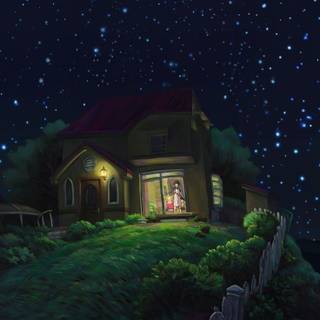 Studio Ghibli night wallpaper