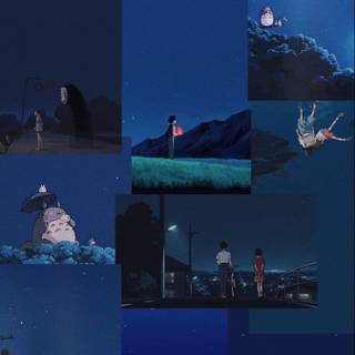 Studio Ghibli night wallpaper