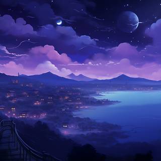 Studio Ghibli night wallpaper