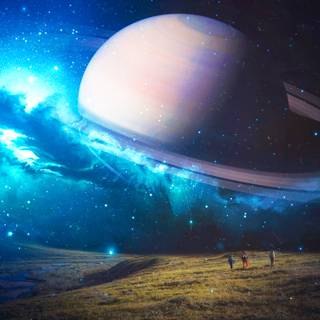 Neon universe wallpaper