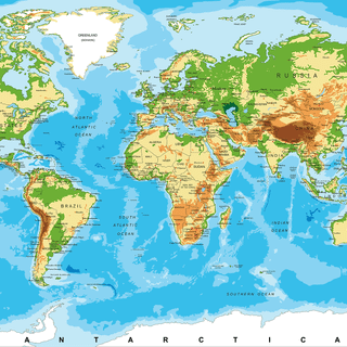 Plane physical map of world wallpaper