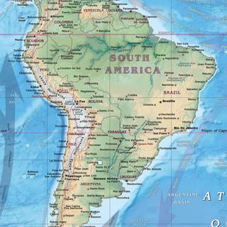 Plane physical map of world wallpaper