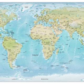 Plane physical map of world wallpaper