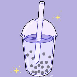 Cute purple boba wallpaper