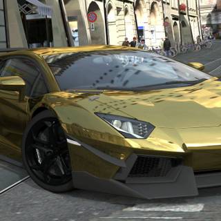 Gold chrome wallpaper