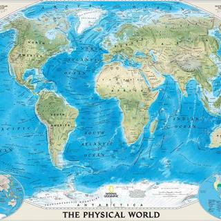 Plane physical map of world wallpaper