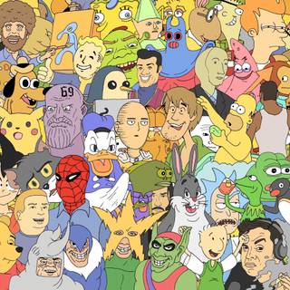 All cartoon characters wallpaper