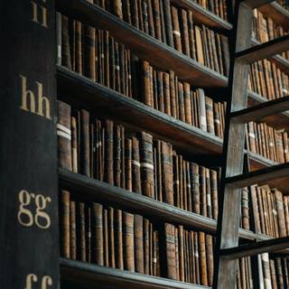 Bookshelf filled with books wallpaper