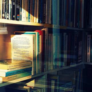 Bookshelf filled with books wallpaper