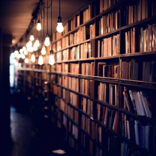 Bookshelf filled with books wallpaper