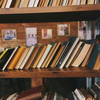 Bookshelf filled with books wallpaper