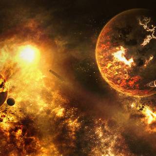 Exploding planet wallpaper