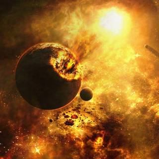 Exploding planet wallpaper