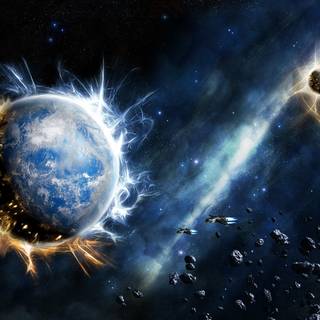 Exploding planet wallpaper