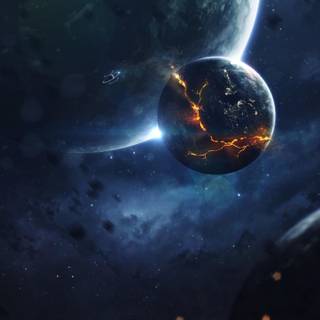 Exploding planet wallpaper