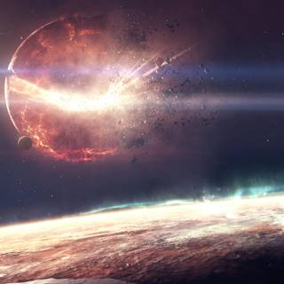 Exploding planet wallpaper