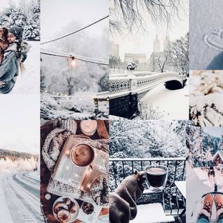 Laptop white preppy winter wallpaper