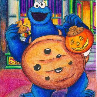 Cookie Monster Halloween wallpaper