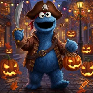 Cookie Monster Halloween wallpaper