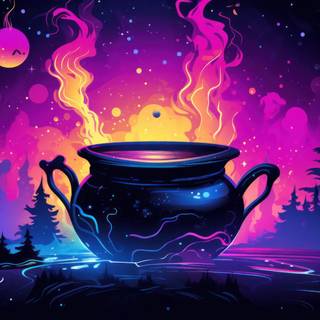 Purple Halloween ultrawide wallpaper