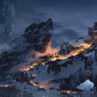 Night winter fantasy wallpaper