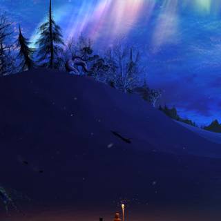 Night winter fantasy wallpaper