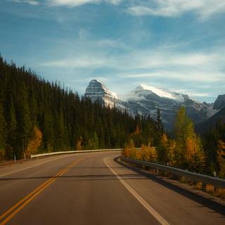 Autumn mountain road wallpaper