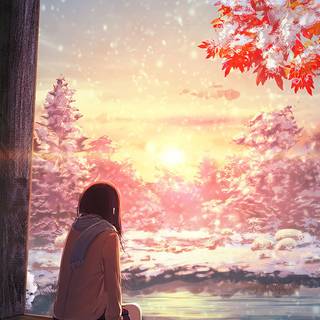 Autumn anime vertical wallpaper